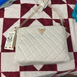 Valentino Orlando Leather Purse (Bone Color)