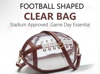 Football Shaped Clear Stadium Crossbody Bag