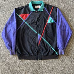 Medium Bay Club Active 90s Thrift Fashion Windbreaker 