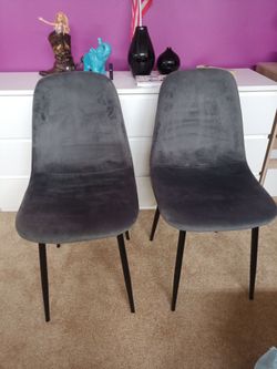 MODERN 2 CHAIRS VELVET / GRAY color 2 x $35