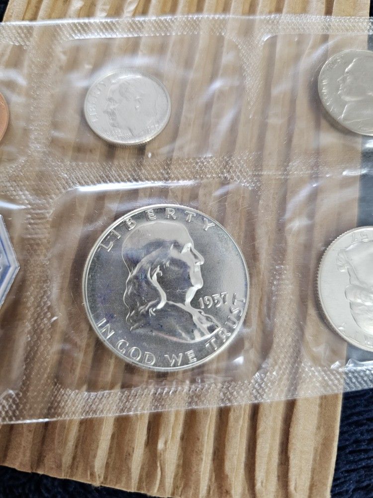 1957 Proof Set Including Benjamin Half 5 Coins