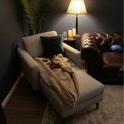 Light Grey Chair And Ottoman 