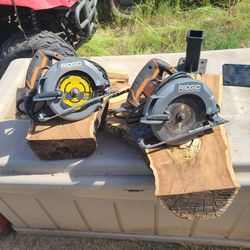 2 (TWO) UNITS - Ridgid 12 Amp Corded 6-1/2 in. Magnesium Compact Framing Circular Saws. I have a worm drive and never use these anymore. Price is for 
