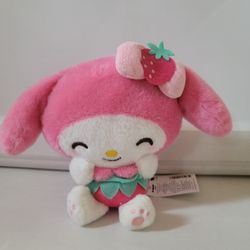 Brand New Official Sanrio My Melody 7" Strawberry Plush Fruit Hello Kitty 2021