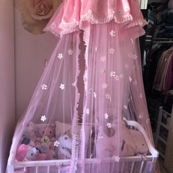 Pink Baby Crib Never Used