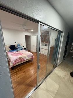 sliding glass patio door about 94 inches wide by 80 inches tall