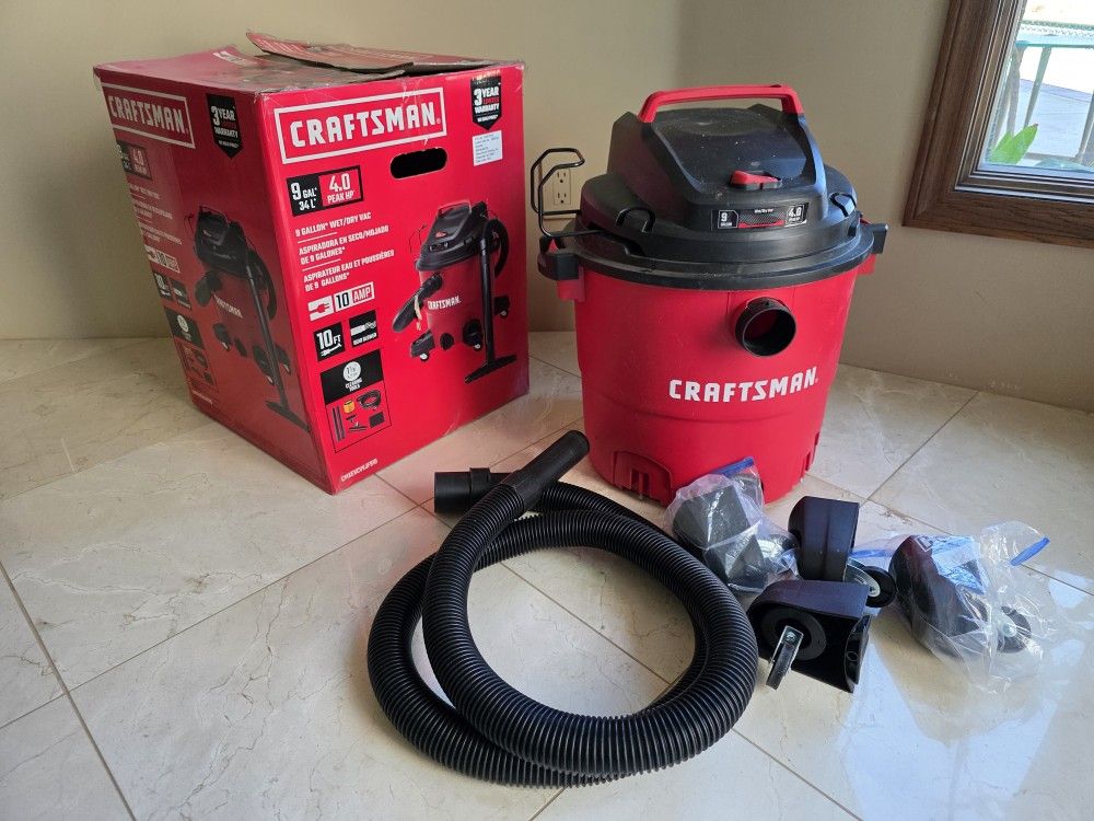 NEVER USED! Craftsman 9-Gallon Shop Vac (4 HP) - Pristine Condition, w/ Box!
