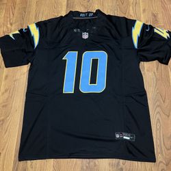 Custom Black and Blue Justin Herbert Chargers 100% Stitched Jerseys