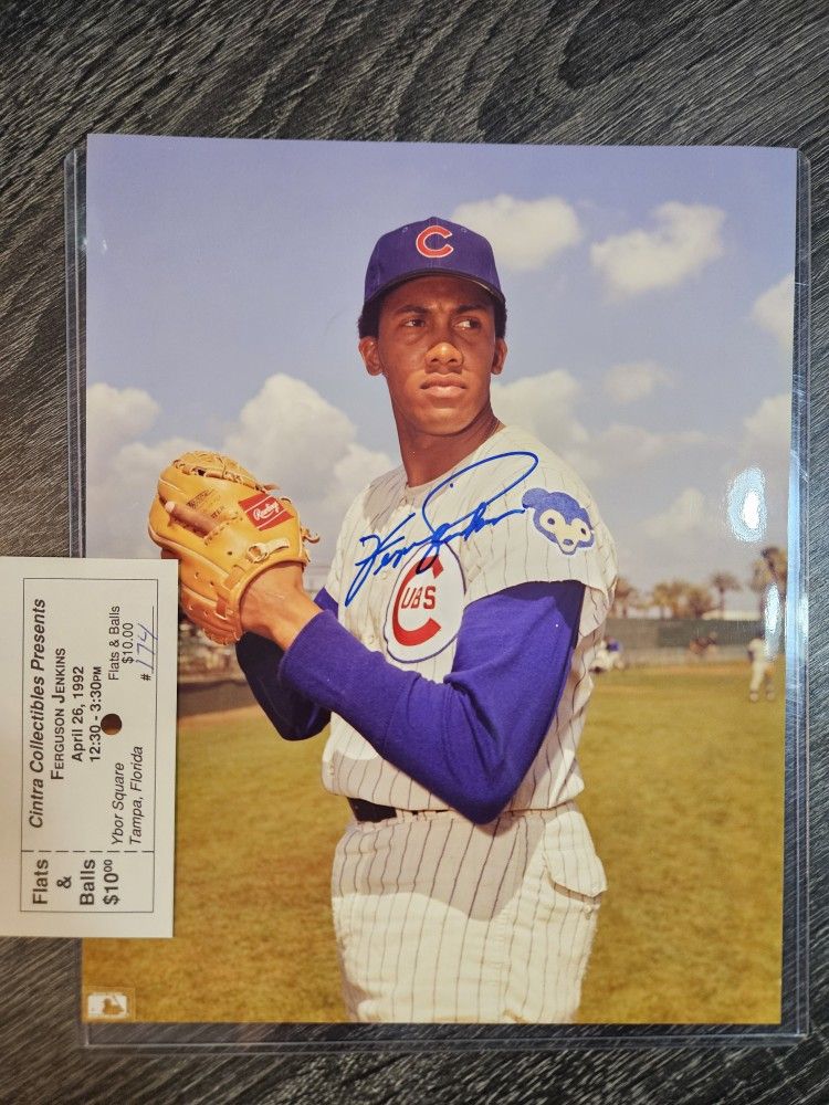 Signed Ferguson Jenkins Chicago Cubs 8x10 Photo Autograph MLB Baseball Picture Auto
