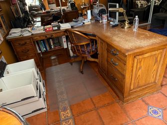 Large Solid Wood Executive Desk – Traditional Office Desk