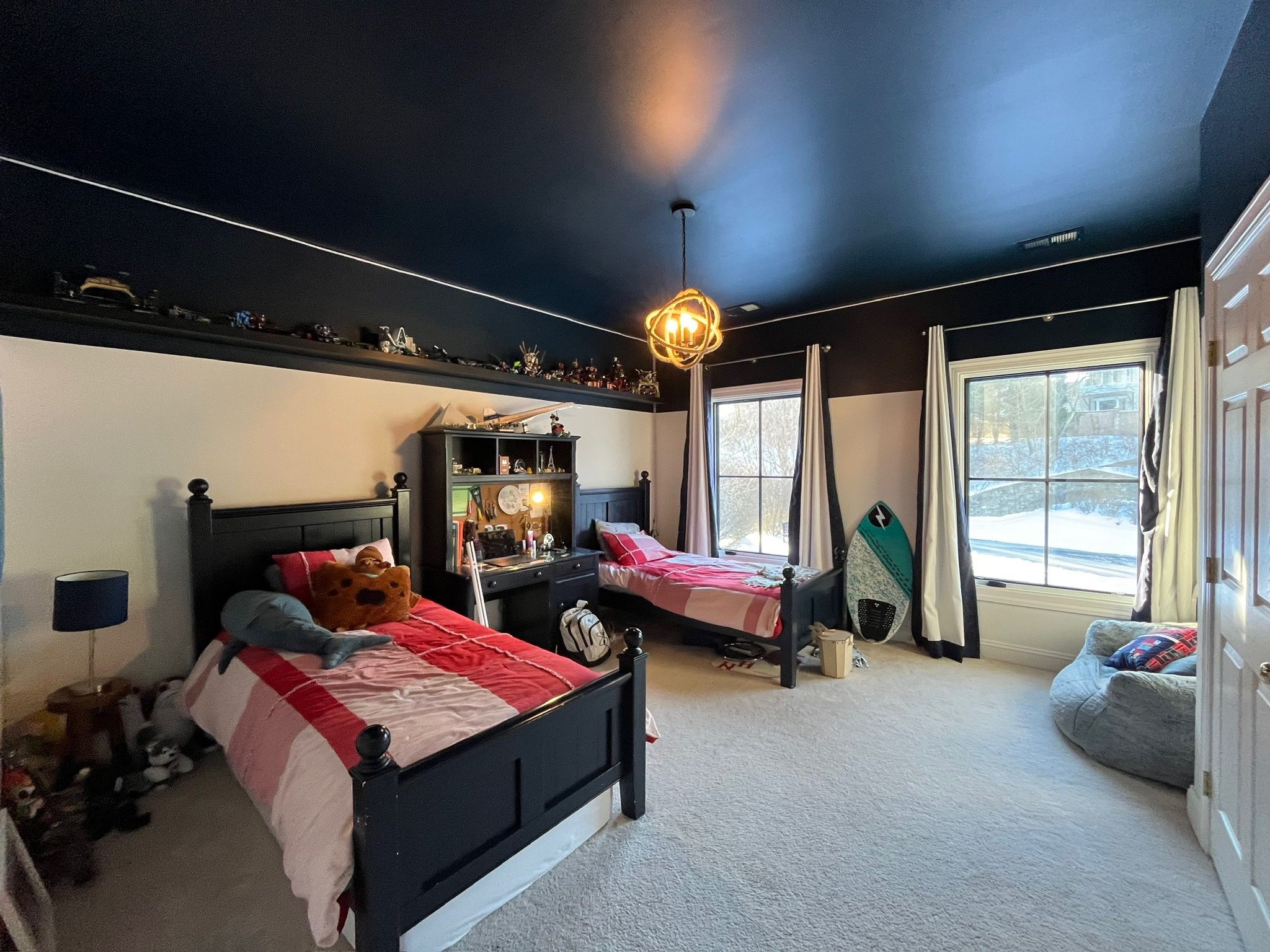 TWO Crate And Barrel Twin Beds With Mattresses And Bedding