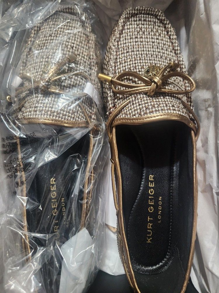 Kurt Geiger Eagle Moccasin Beige Gold