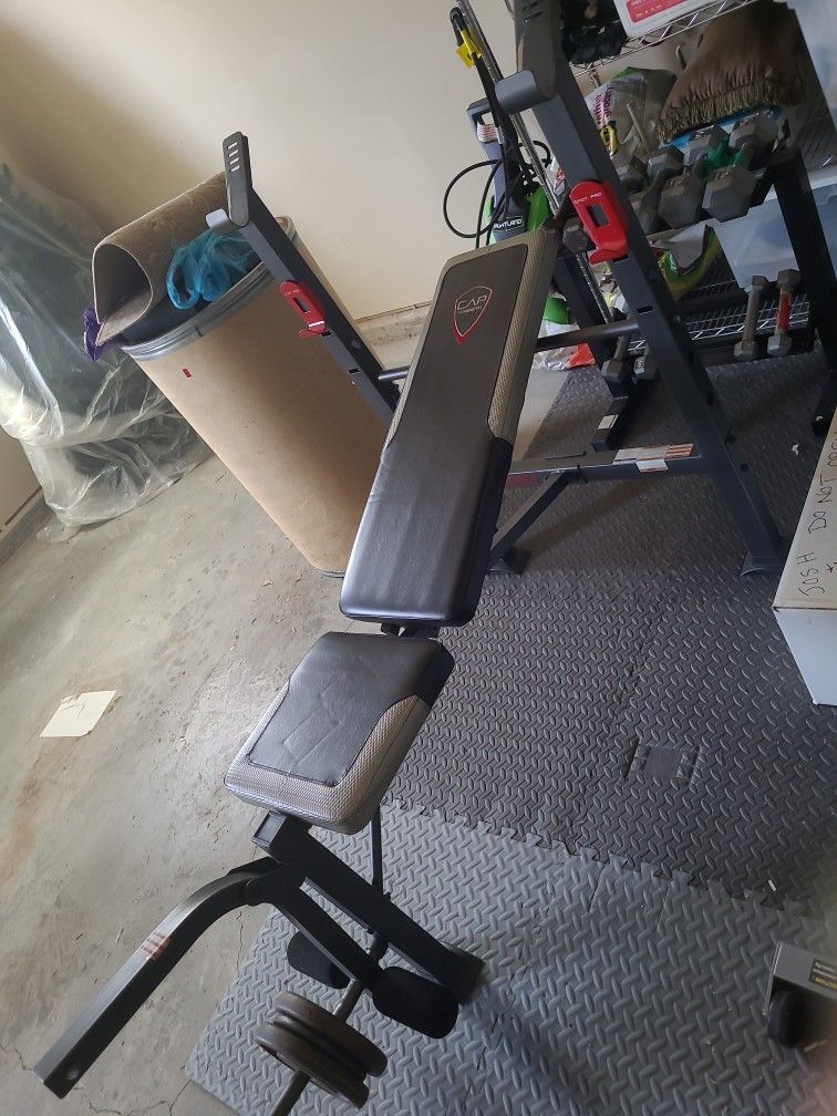 Cap Strength Work Out Bench With Leg Curl 3 Weights