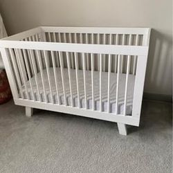 Crib White Converts Into Bed Matress Included