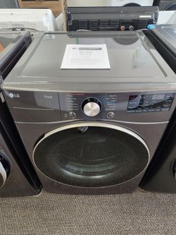7.4 Cu. Ft. Vented SMART Stackable Electric Drver in Black Steel with TurboSteam and Sensor Dry Technology
