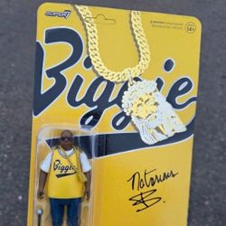 Notorious B.I.G. Super7 Biggie Smalls yellow jersey 3.75" ReAction Figure, NEW!
