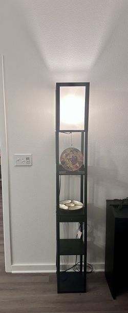 Modern Shelf Floor Lamp with Drawer