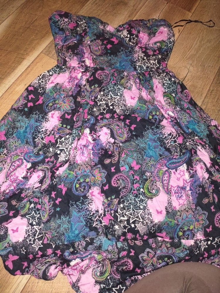 Purple Strapless Dress