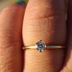 14k Engagement Ring .20 Carats Natural Diamond