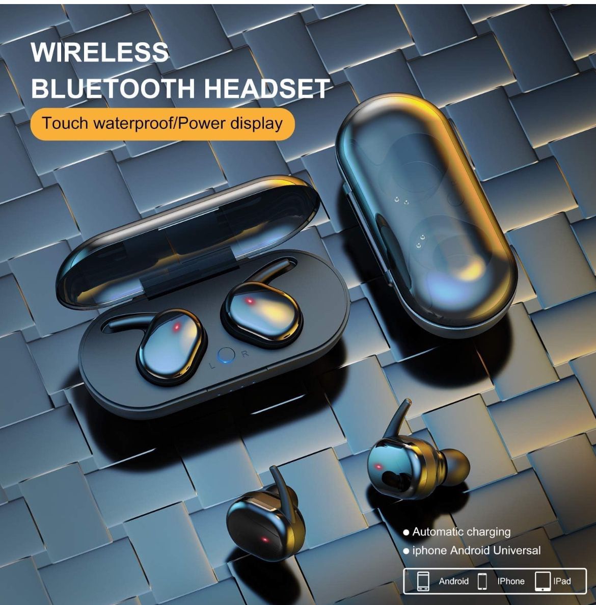 Earbud Headphones with Wireless Charging Case Bluetooth