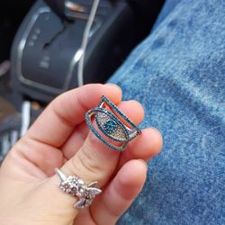 Blue Diamond Evil Eye Ring