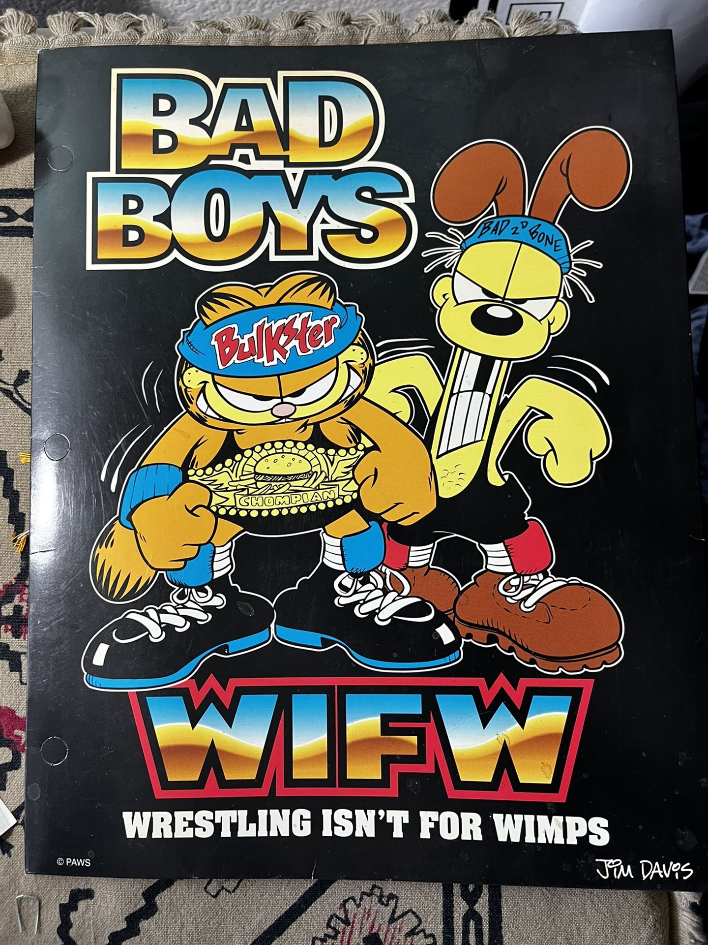 1999 Garfield Folder WWF WWE AEW WCW