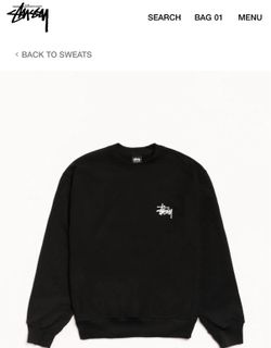 Brand New Stussy Crewneck Pullover Mens Black Size Small