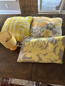 Decorative Pillows And Lamp