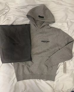 Essentials Dark Oatmeal Hoodie Medium New