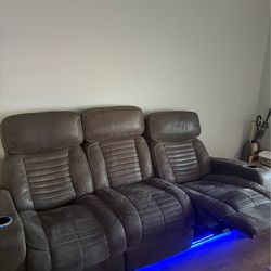 Charcoal Ultra Suede Theatre Seats