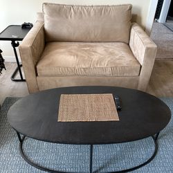 Love Seat Couch w/Twin Bed Mattress - Crate & Barrel