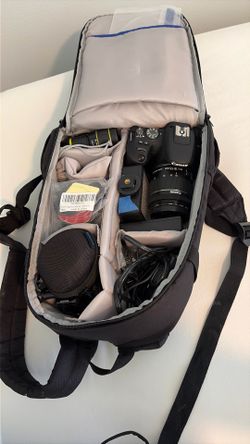 Canon rebel SL2 EOS + all equipment + back pack