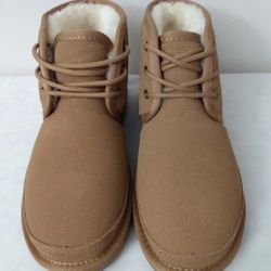 NEW WOMENS BOOTS BROWN SIZE 41 FAUX SUEDE FUR