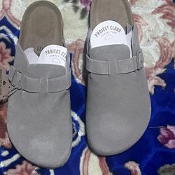 Mens Clogs - 100% Full Grain Genuine Leather Memory Foam Clogs for Men Arch Support Cork Size 12