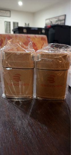 Recover Brand Leather Flask – Set of 2