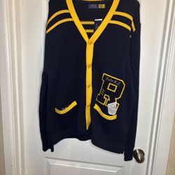 Polo Letterman Sweater Extra Large Navy Blue & Gold