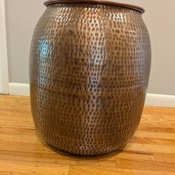 Metal (copper-colored) storage accent table