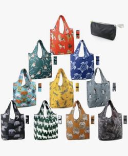 Print Foldable Reusable Shopping Bag for Women Girls, Teacher Bag Shoulder Bag, Grocery Bags Shopper Bag, Washable Tote Bags Handbag for Daily