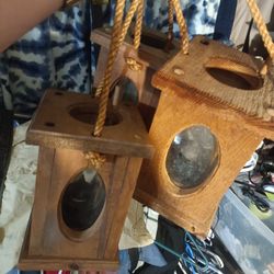 Vintage Wooden Oil Burners