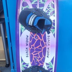 Black Widow Air Profile Hydroslide Wakeboard with Bindings 56x16