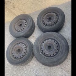 4 X 205/70r14 4x114.3 4x4.5 Steely Accord Focus Stock Rims Wheels With Tires!!!!
