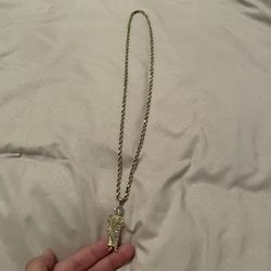 10k Rope Chain And San Judas Pendant 