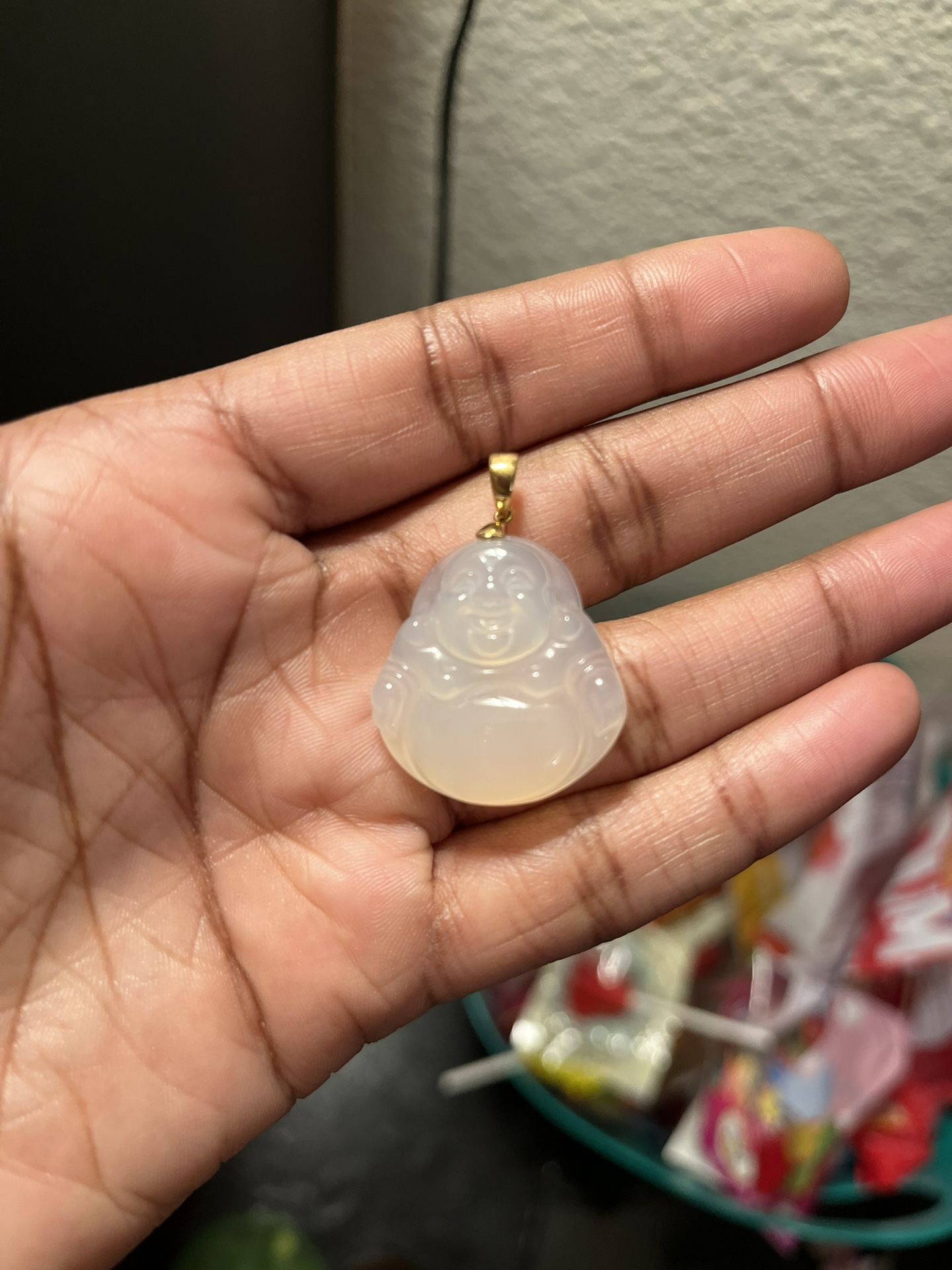 White Jade Buddha Charm