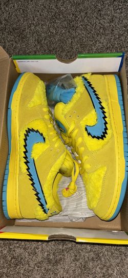 Nike SB Dunk Low - ‘Grateful Dead Bears Opti Yellow’ Size 10.5 Worn Lightly