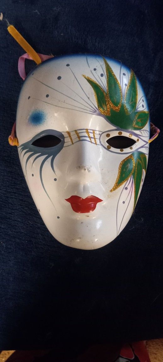 Authentic New Orleans Mardi Gras Ceramic Mask