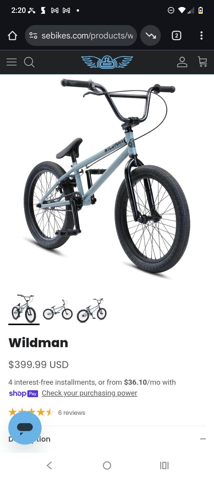 Se Bikes Ripper Model 20' bmx bike