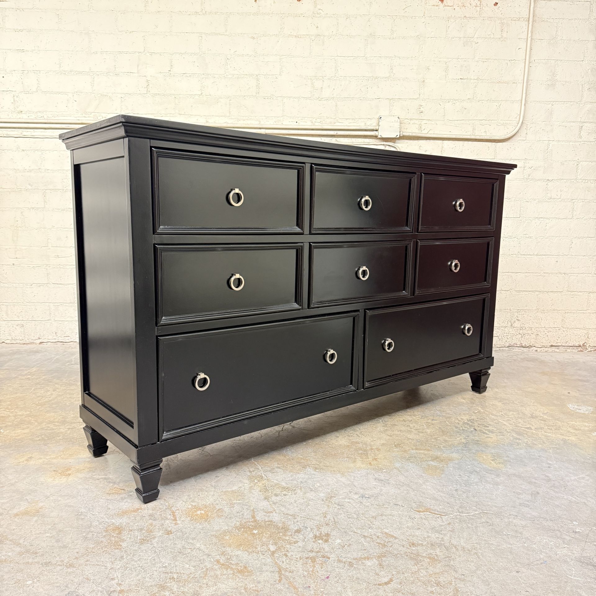 Delivery Is Available Black New classic dresser with 8 storage drawers $350 OBO!