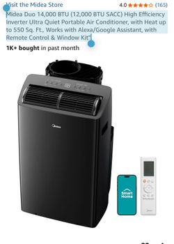 Brand new in box Midea Duo AC / Heat  Midea Duo 14,000 BTU (12,000 BTU SACC) High Efficiency Inverter Ultra Quiet Portable Air Conditioner, with Heat 