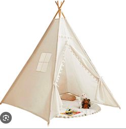 Kids play teepee