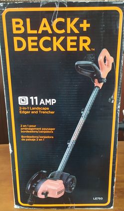 New Black + Decker Corded 12 Amp 2 in 1 Edger & Trencher, Landscape LE750. Condition is sealed
